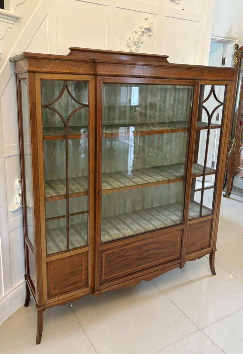 Superb Quality Antique Edwardian Inlaid Mahogany Display Cabinet - Image 5